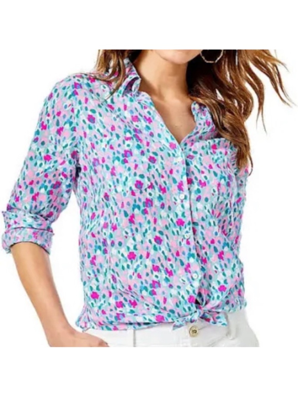 Lilly Pulitzer Sea View Button Down Size Medium Nwot